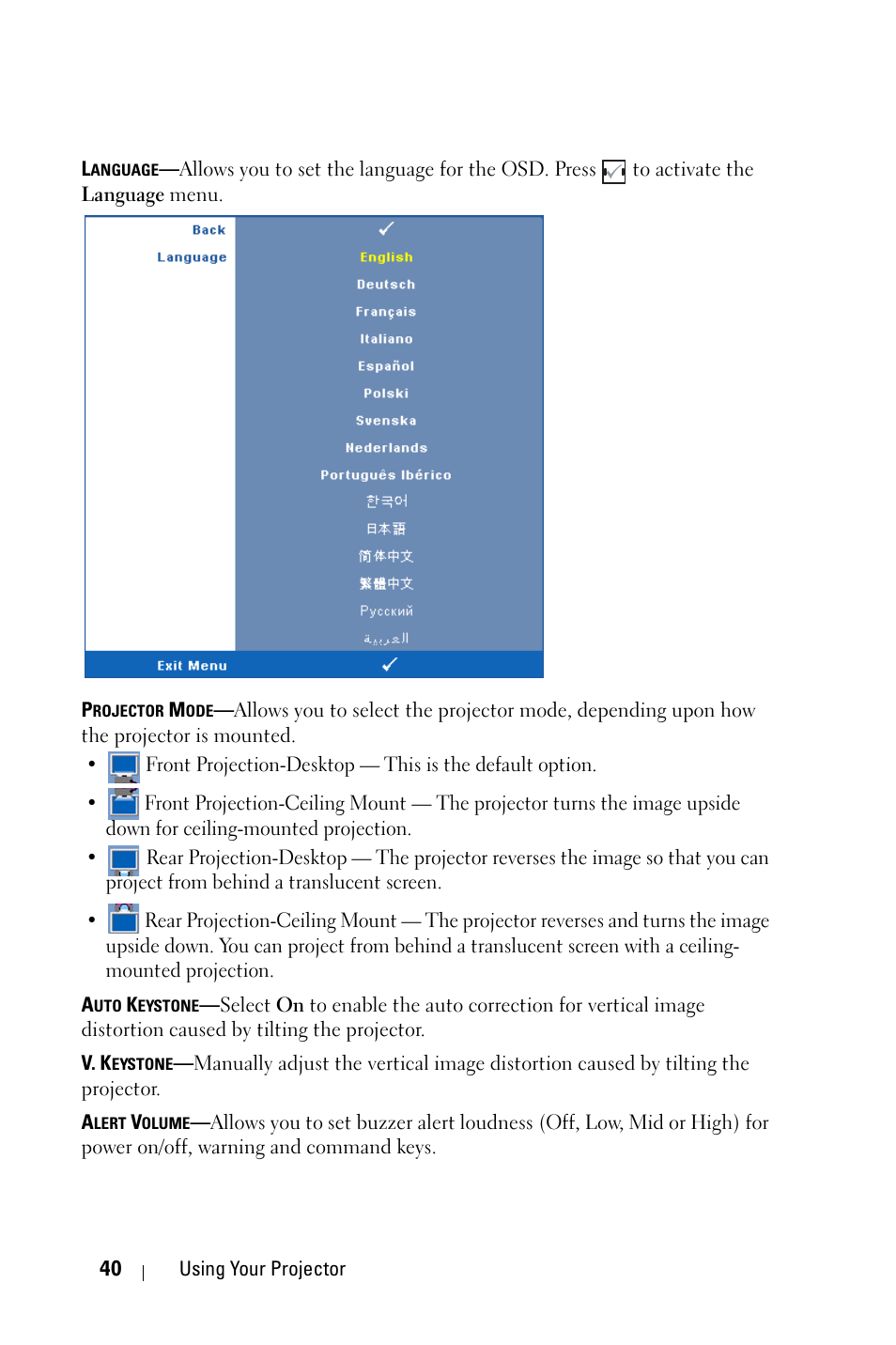 Dell 4210X Projector User Manual | Page 40 / 81