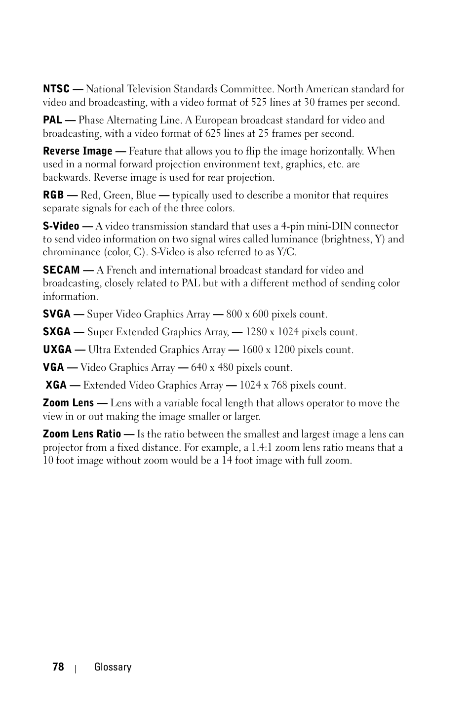 Dell 4210X Projector User Manual | Page 78 / 81