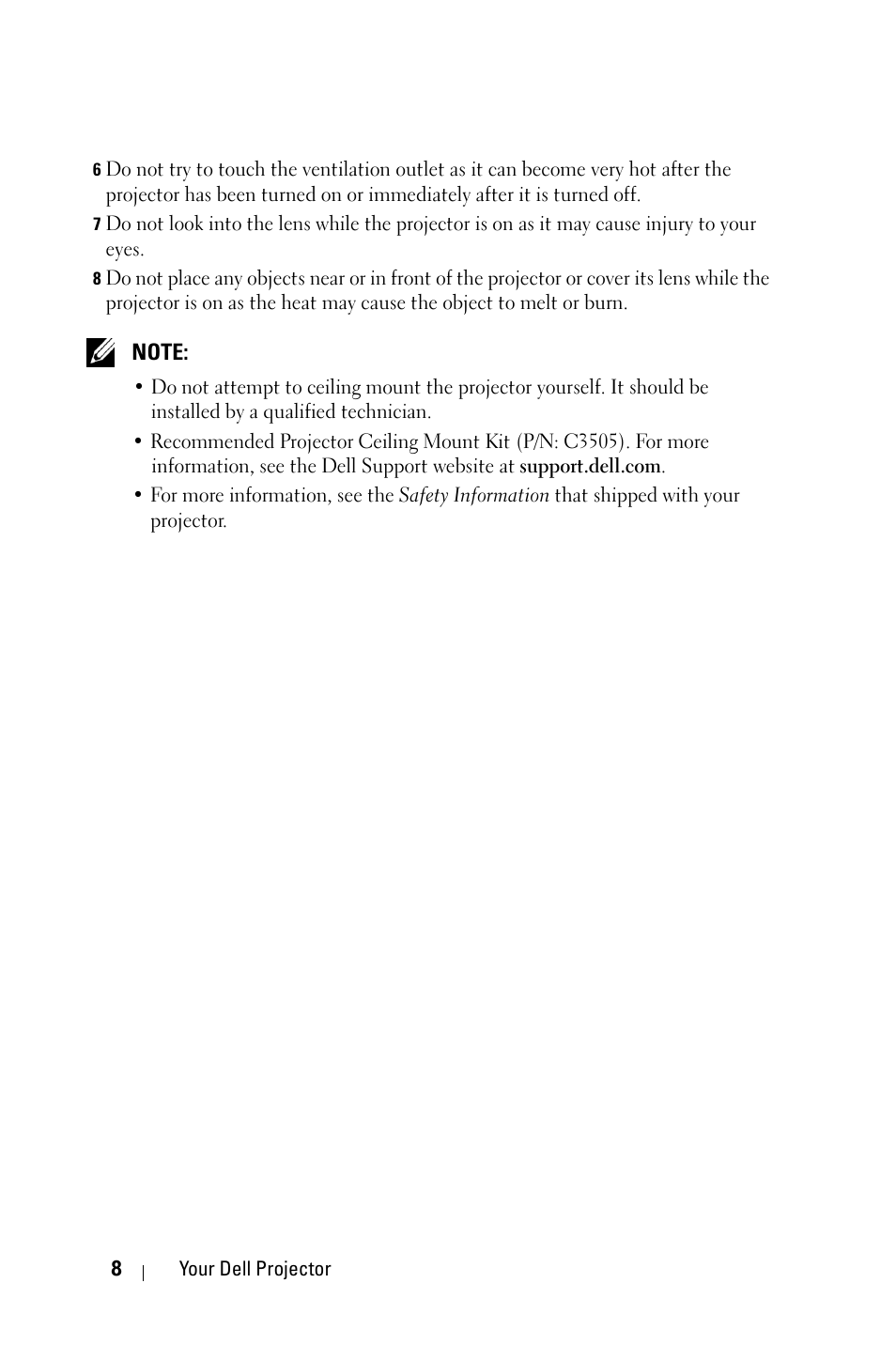 Dell 4210X Projector User Manual | Page 8 / 81