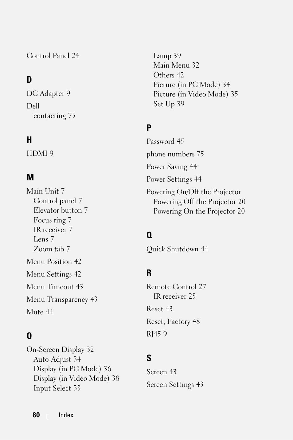 Dell 4210X Projector User Manual | Page 80 / 81