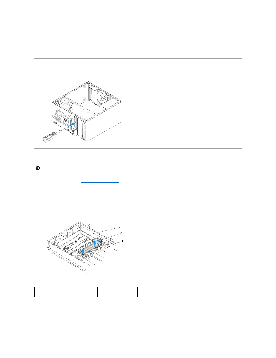 Removing the flexdock break-away metal plate, Replacing the flexdock drive inserts, Replacing the drive panel insert | Dell Studio Desktop D540 (Late 2008) User Manual | Page 15 / 36