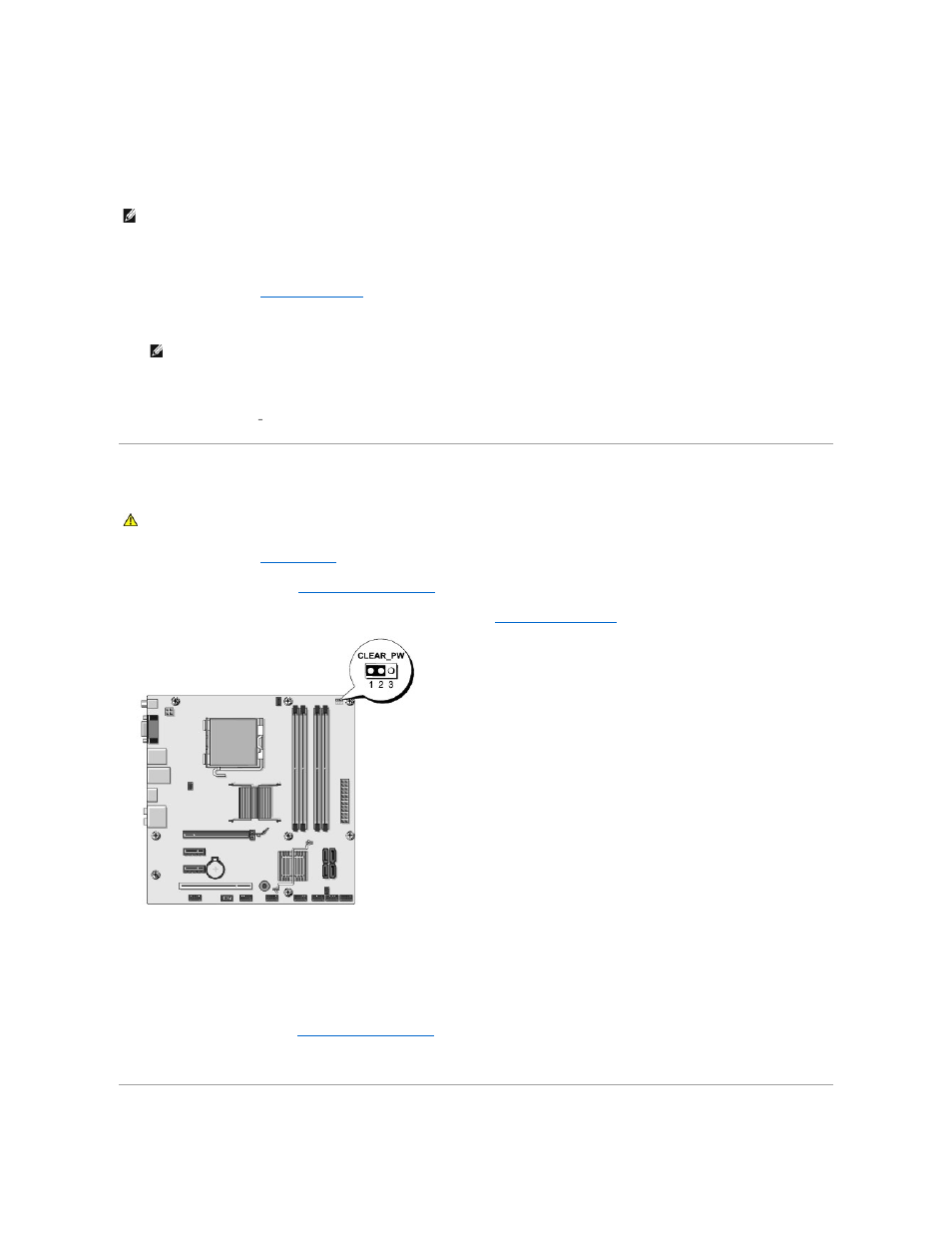Clearing forgotten passwords | Dell Studio Desktop D540 (Late 2008) User Manual | Page 31 / 36