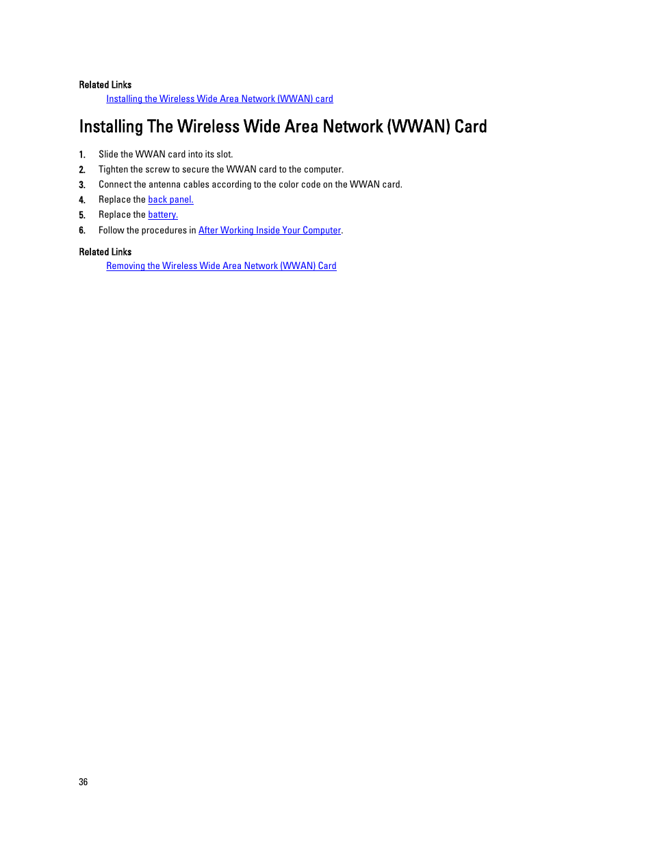 Dell Latitude E5520M (Early 2011) User Manual | Page 36 / 111