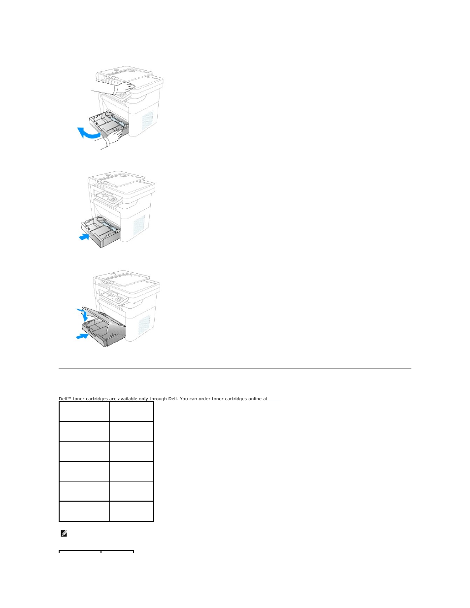 Order toner cartridges | Dell 1125 Mono Laser MFP User Manual | Page 31 / 111