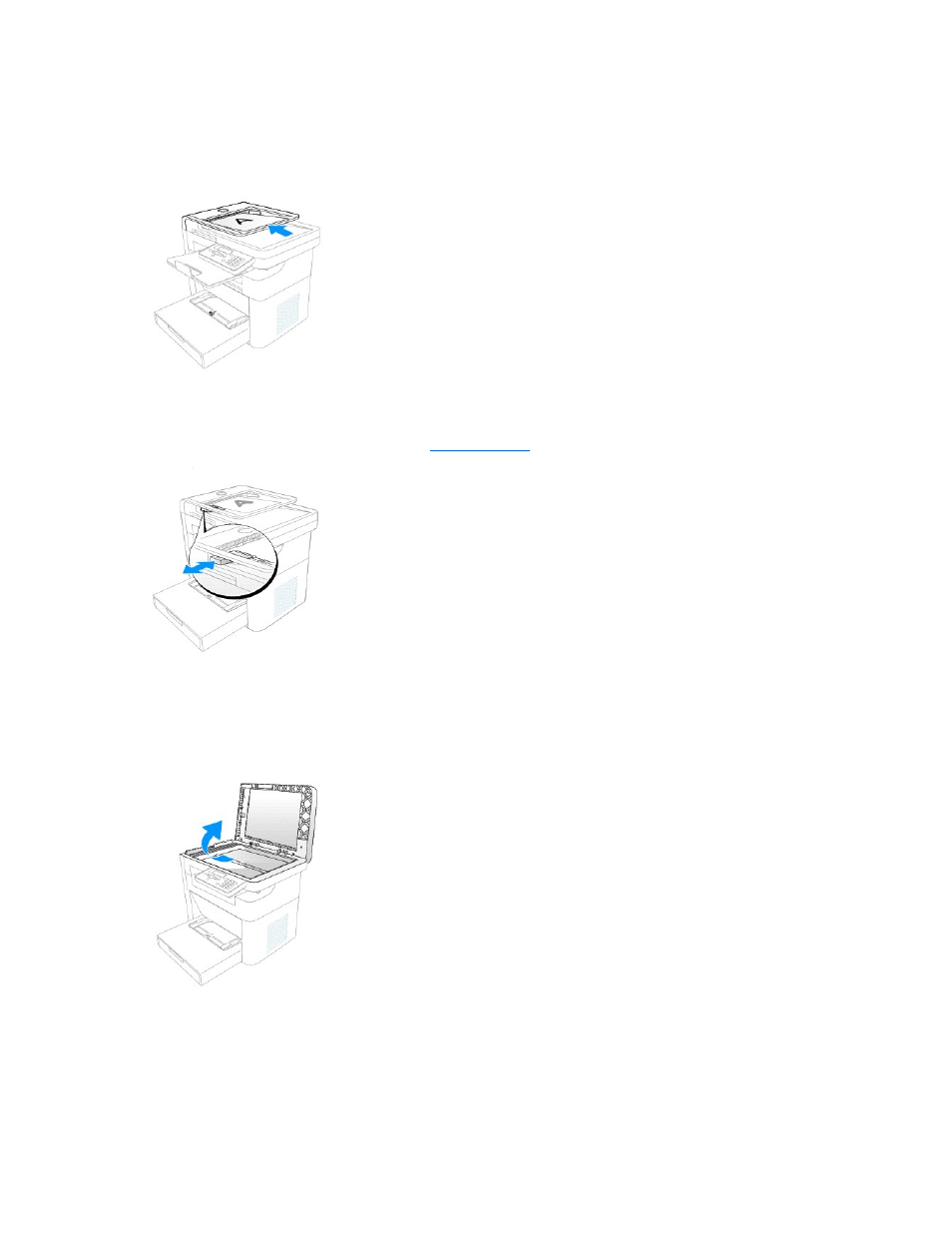 Using the automatic document feeder (adf), Using the scanner glass | Dell 1125 Mono Laser MFP User Manual | Page 58 / 111