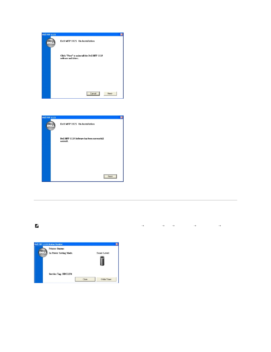 Using the dell mfp 1125 status monitor | Dell 1125 Mono Laser MFP User Manual | Page 99 / 111