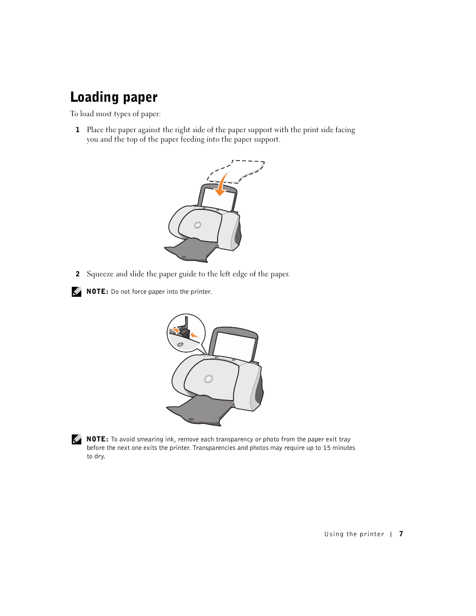 Loading paper | Dell J740 Personal Inkjet Printer User Manual | Page 17 / 68