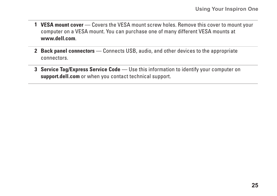 Dell Inspiron One 19 (Mid 2009) User Manual | Page 27 / 80