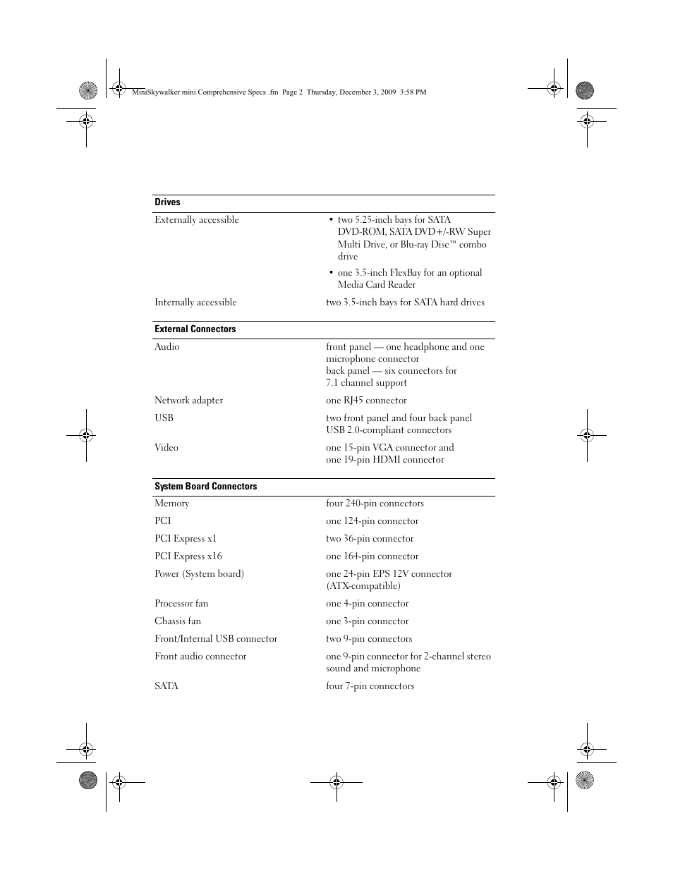 Dell Inspiron 580 (Late 2009) User Manual | Page 2 / 6