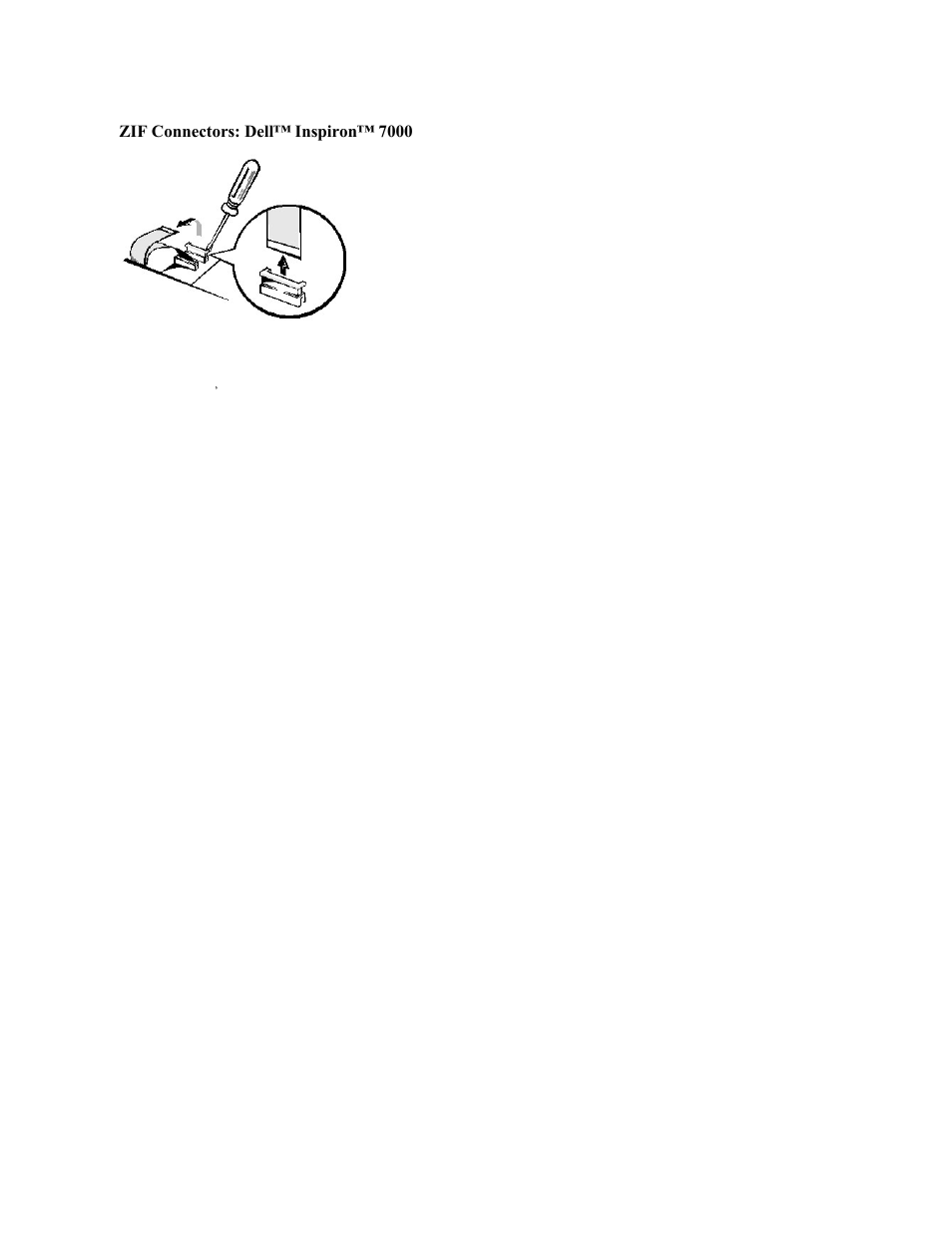Zif connectors: dell™ inspiron™ 7000 | Dell Inspiron 7000 User Manual | Page 104 / 104