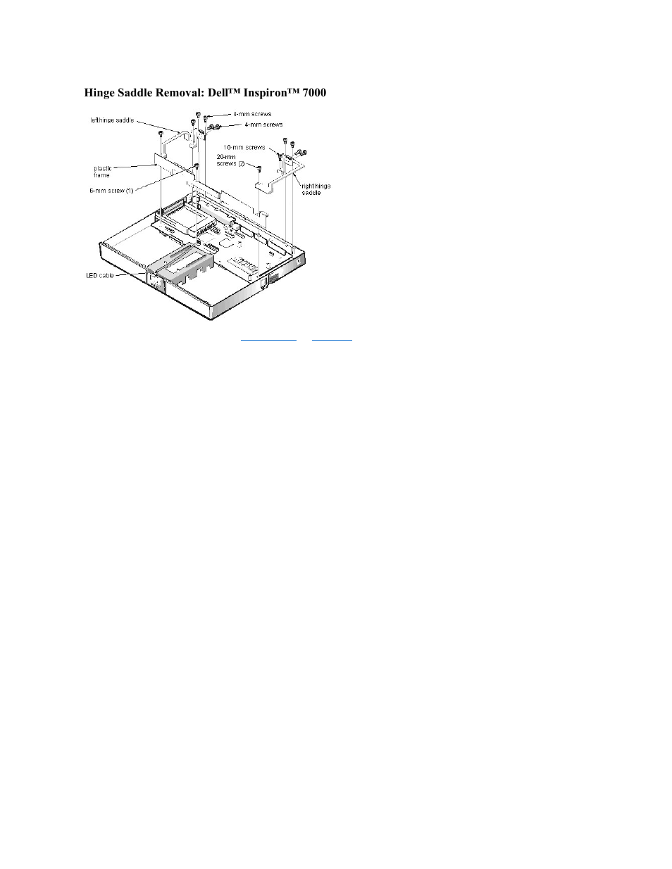 Hinge saddle removal: dell™ inspiron™ 7000 | Dell Inspiron 7000 User Manual | Page 40 / 104