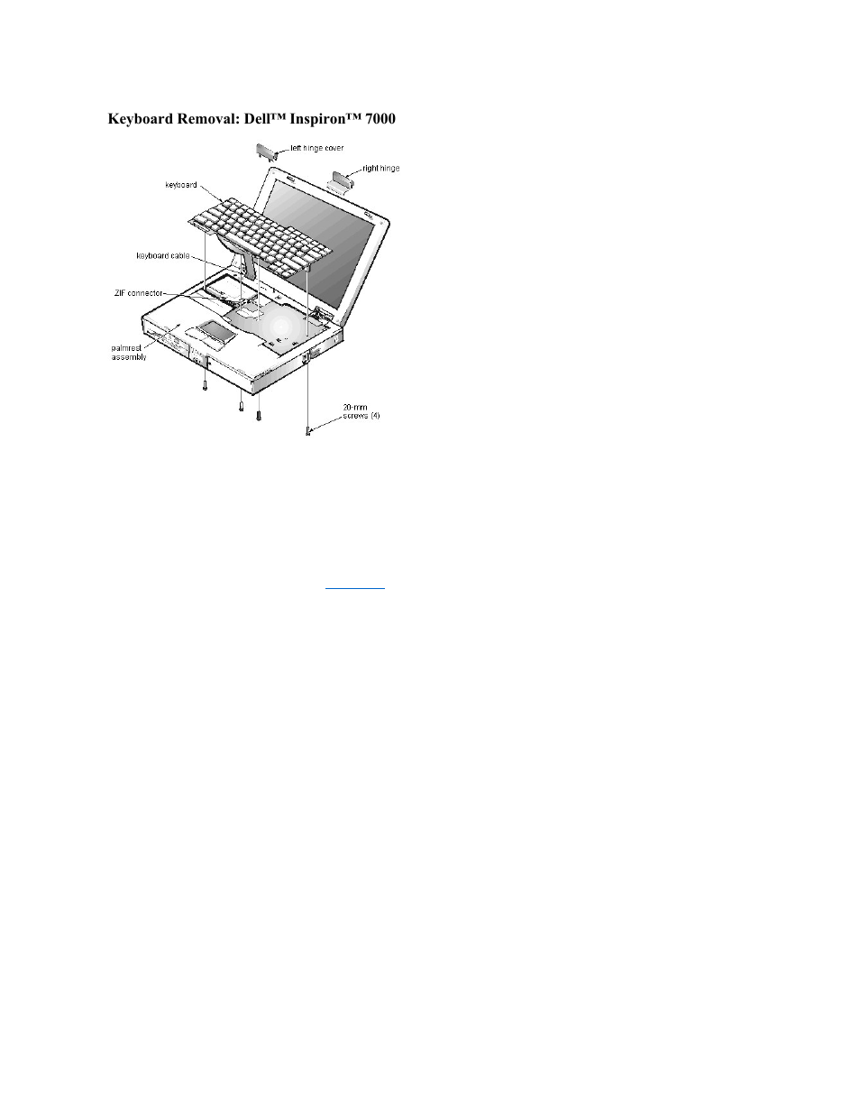 Keyboard removal: dell™ inspiron™ 7000 | Dell Inspiron 7000 User Manual | Page 50 / 104