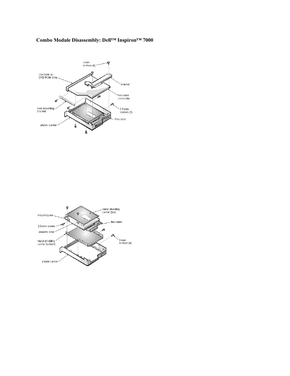 Combo module disassembly: dell™ inspiron™ 7000 | Dell Inspiron 7000 User Manual | Page 58 / 104