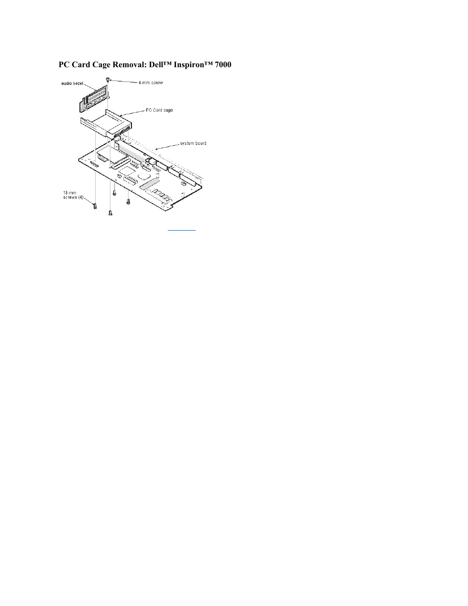 Pc card cage removal: dell™ inspiron™ 7000 | Dell Inspiron 7000 User Manual | Page 64 / 104