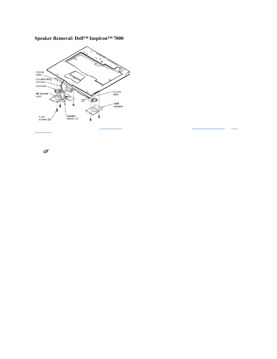 Speaker removal: dell™ inspiron™ 7000 | Dell Inspiron 7000 User Manual | Page 88 / 104