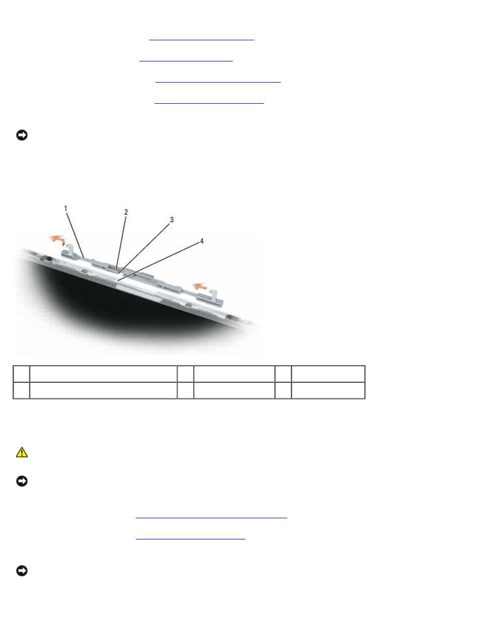 Replacing the display latch | Dell XPS M140 (MXC051, Late 2005) User Manual | Page 47 / 72