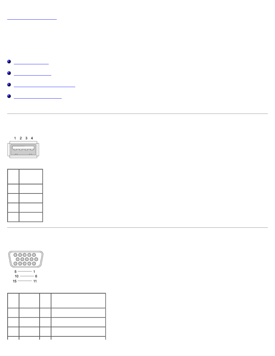 Pin assignments for i/o connectors, Usb connector, Video connector | Dell XPS M140 (MXC051, Late 2005) User Manual | Page 70 / 72