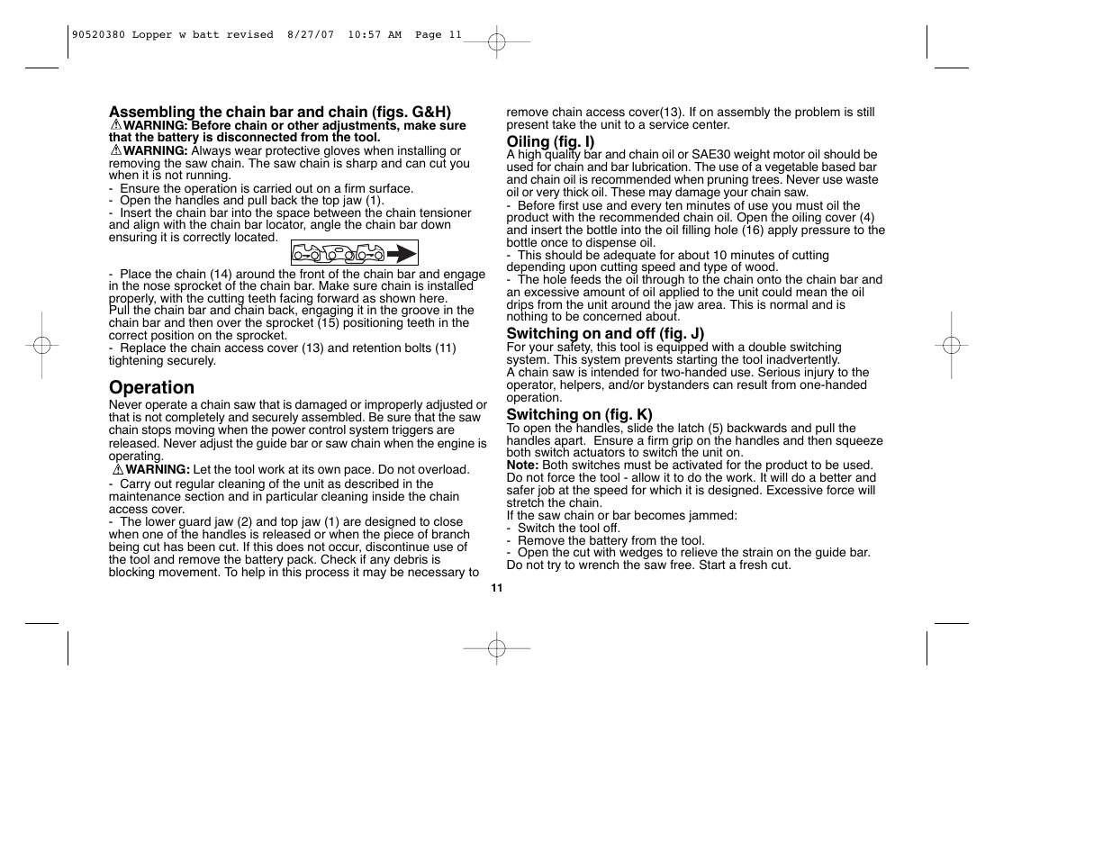 Operation | Black & Decker Alligator 90520380 User Manual | Page 11 / 44