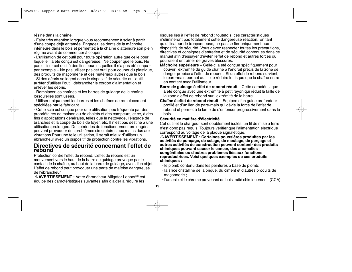 Black & Decker Alligator 90520380 User Manual | Page 19 / 44
