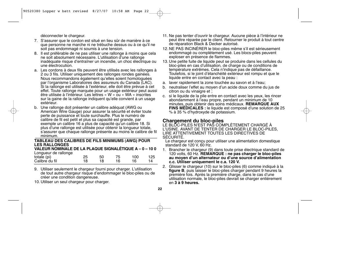 Black & Decker Alligator 90520380 User Manual | Page 22 / 44