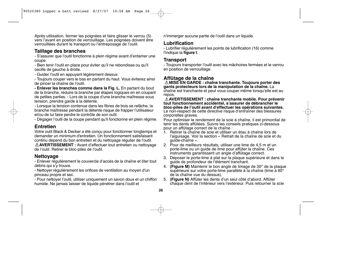 Black & Decker Alligator 90520380 User Manual | Page 26 / 44