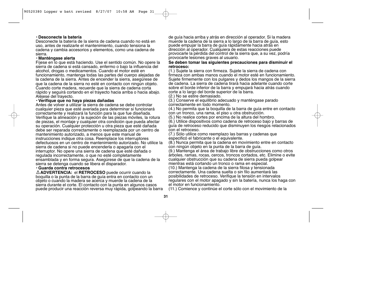 Black & Decker Alligator 90520380 User Manual | Page 31 / 44