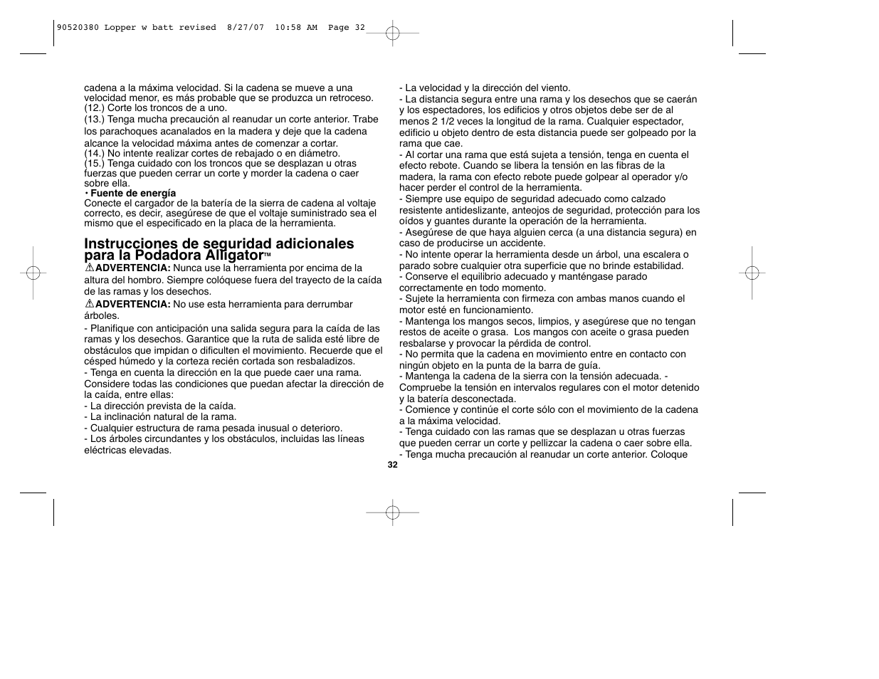 Black & Decker Alligator 90520380 User Manual | Page 32 / 44