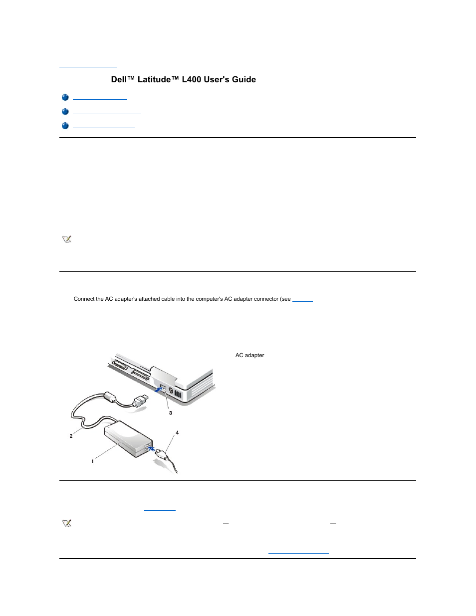 Ac adapter: dell™ latitude™ l400 user's guide | Dell Latitude L400 User Manual | Page 2 / 84