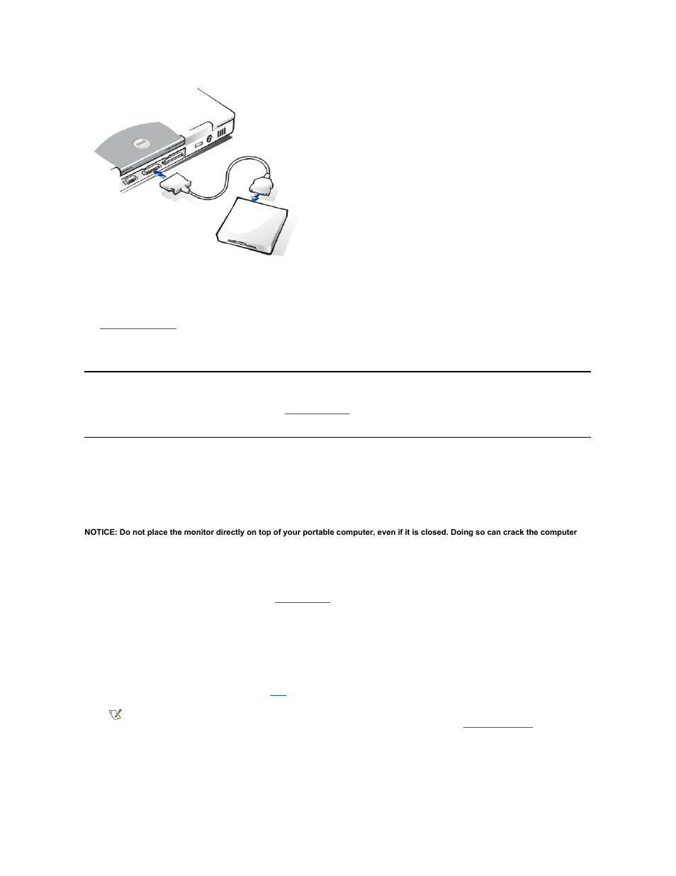 Advanced port replicator, External monitor, Video connector | Dell Latitude L400 User Manual | Page 40 / 84