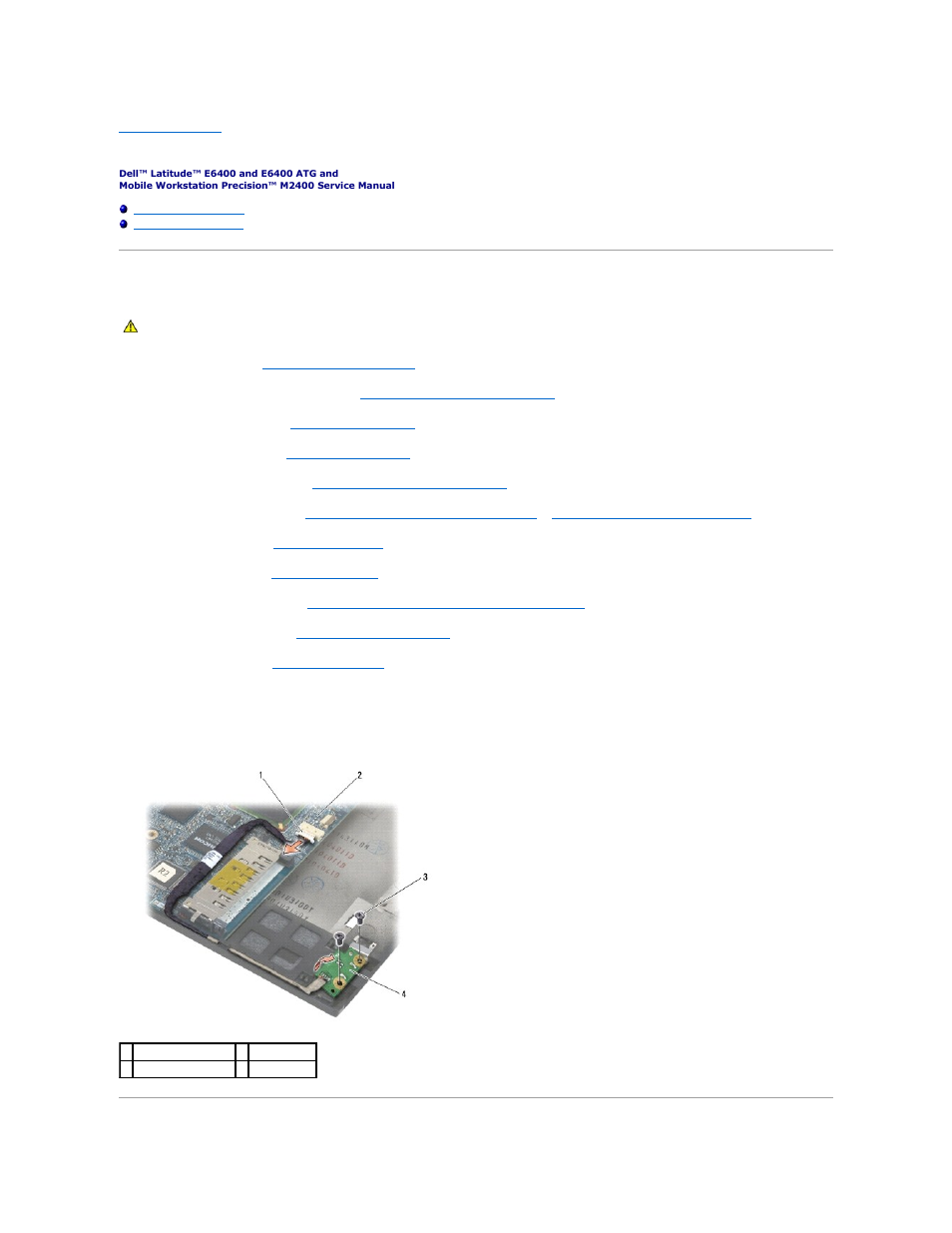 1394 card, Removing the 1394 card | Dell Latitude E6400 User Manual | Page 2 / 99