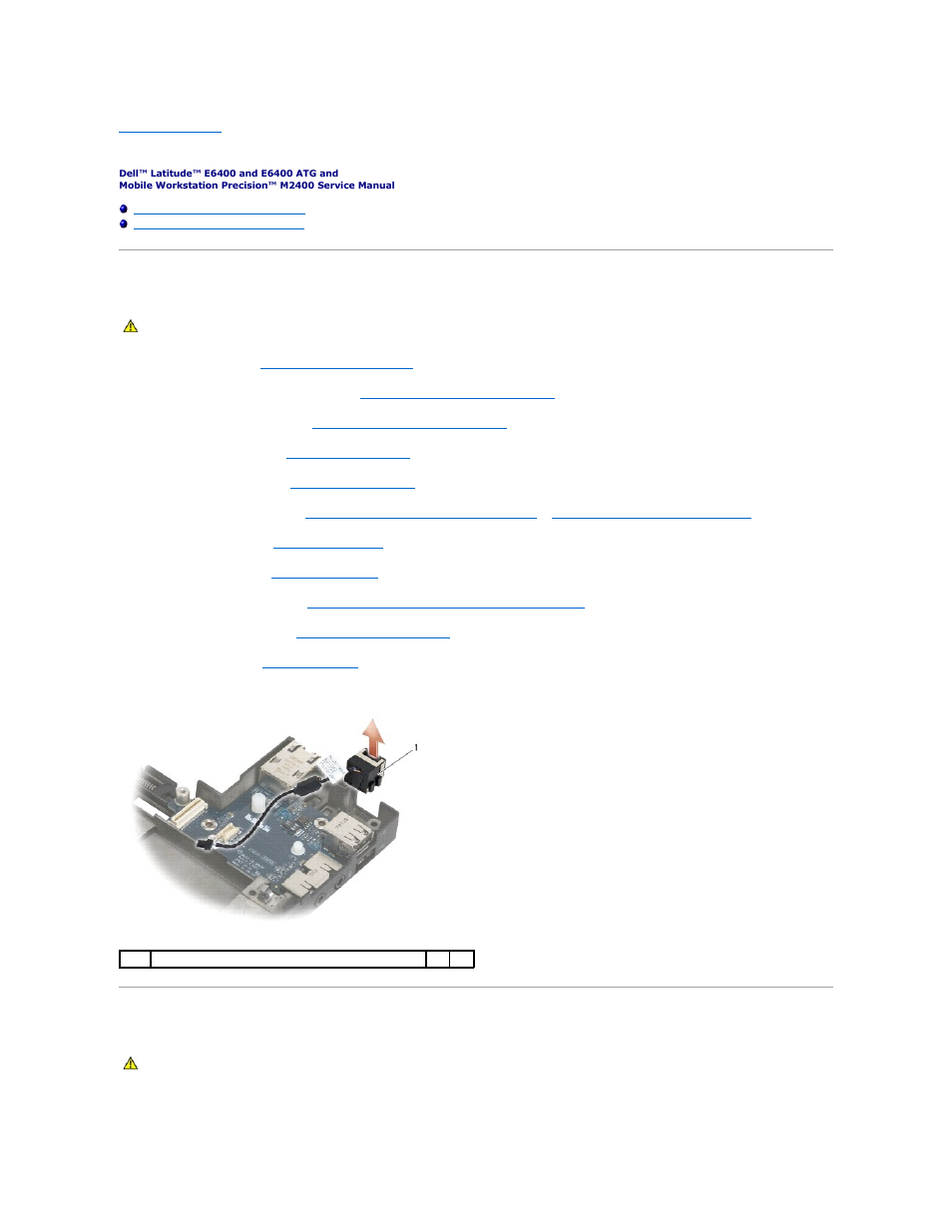 Rj-11 modem connector, Removing the rj-11 modem connector, Replacing the rj-11 modem connector | Dell Latitude E6400 User Manual | Page 76 / 99