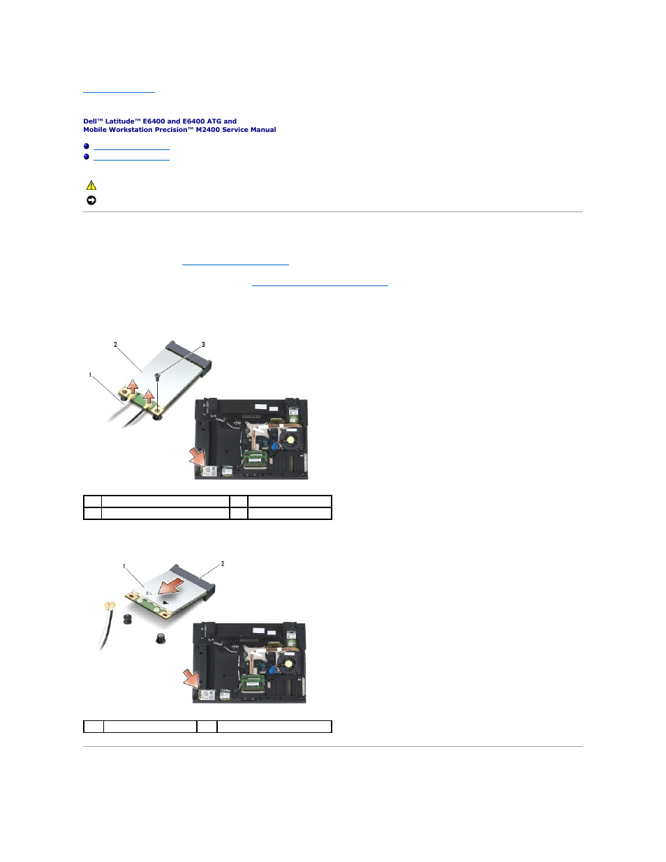 Wwan card, Removing a wwan card, Replacing a wwan card | Dell Latitude E6400 User Manual | Page 98 / 99