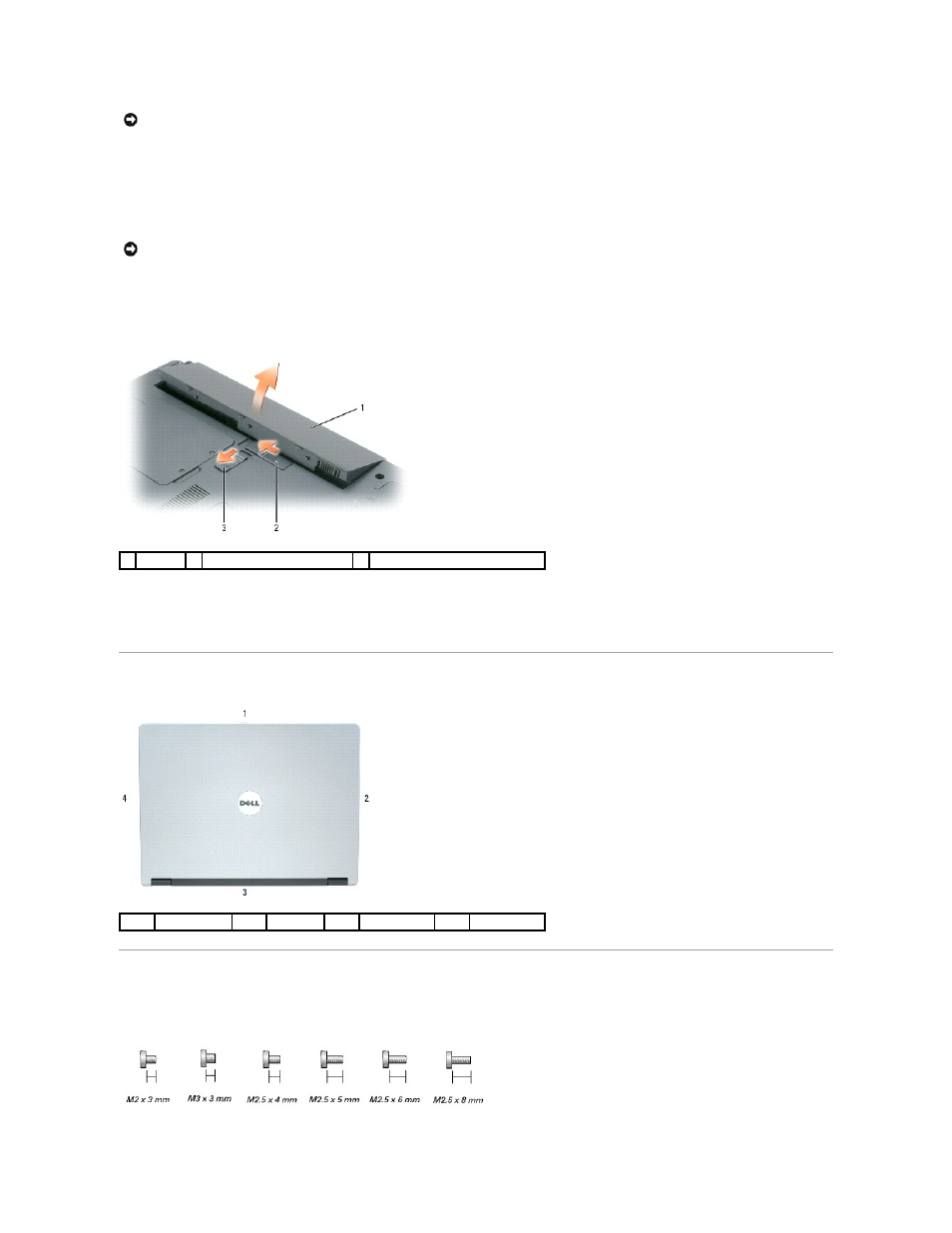 Computer orientation, Screw identification | Dell Latitude 120L User Manual | Page 6 / 42