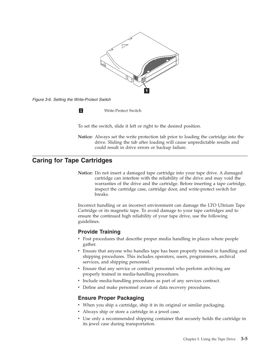 Caring for tape cartridges, Setting the write-protect switch | Dell Powervault LTO6 User Manual | Page 31 / 93