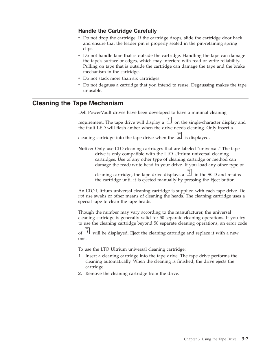Cleaning the tape mechanism | Dell Powervault LTO6 User Manual | Page 33 / 93