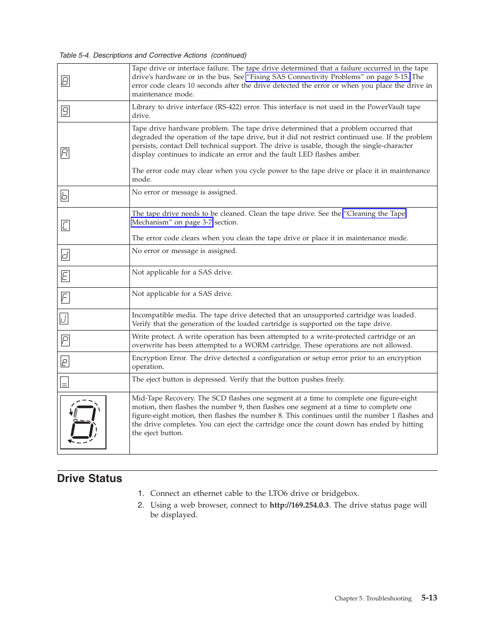 Drive status | Dell Powervault LTO6 User Manual | Page 49 / 93