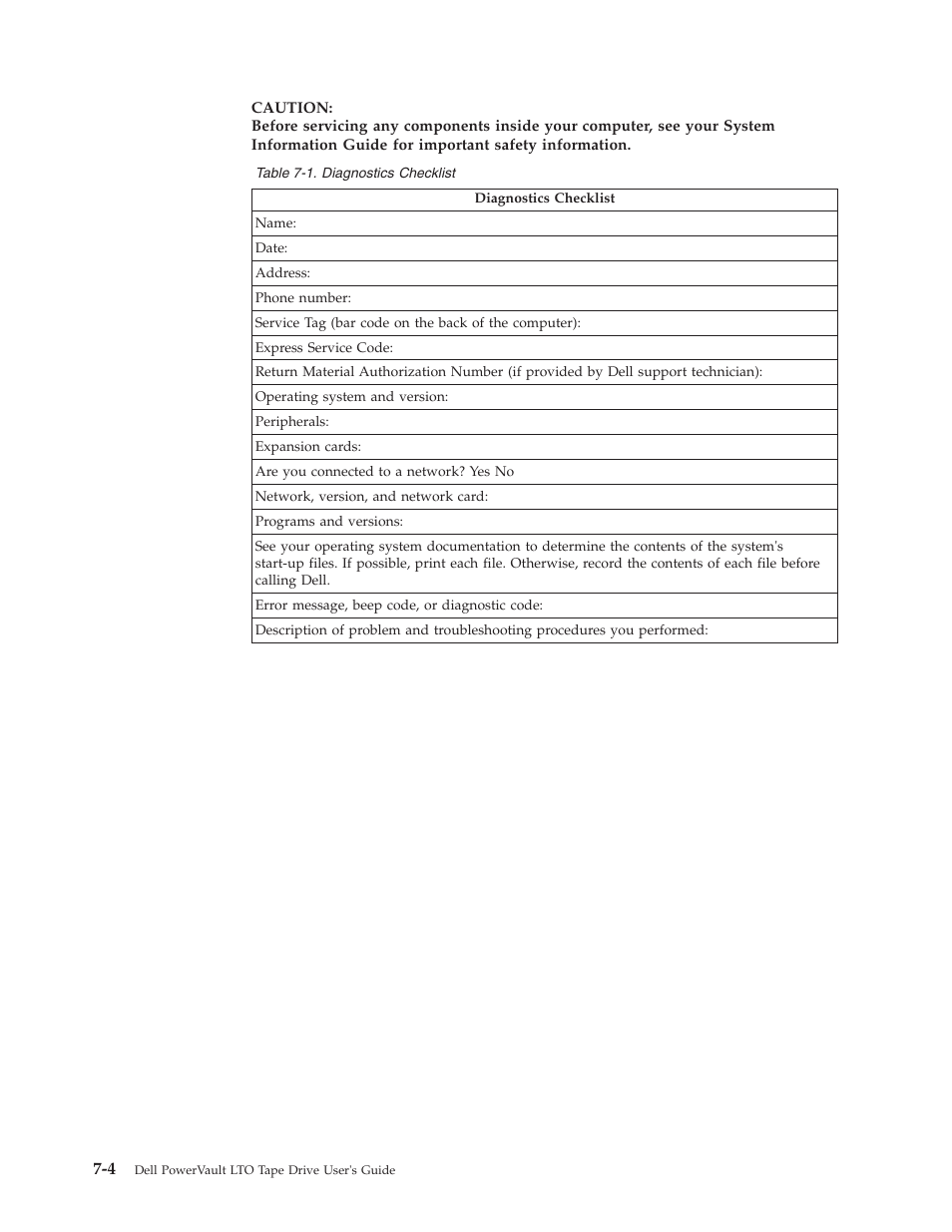 Diagnostics checklist | Dell Powervault LTO6 User Manual | Page 64 / 93