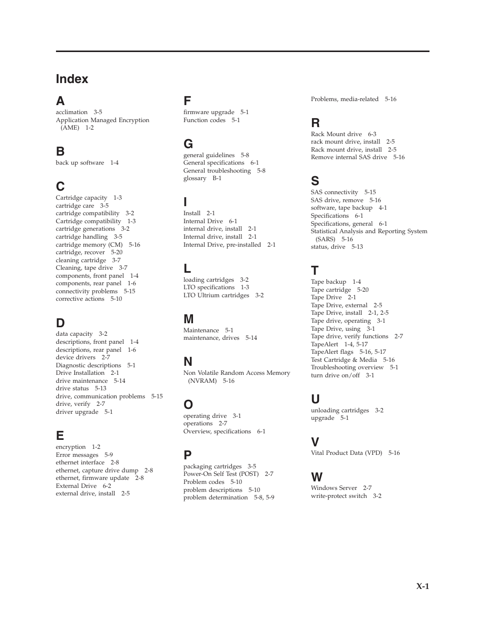Index, Index . . . . . . . . . . . . . . . x-1, Index a | Dell Powervault LTO6 User Manual | Page 93 / 93