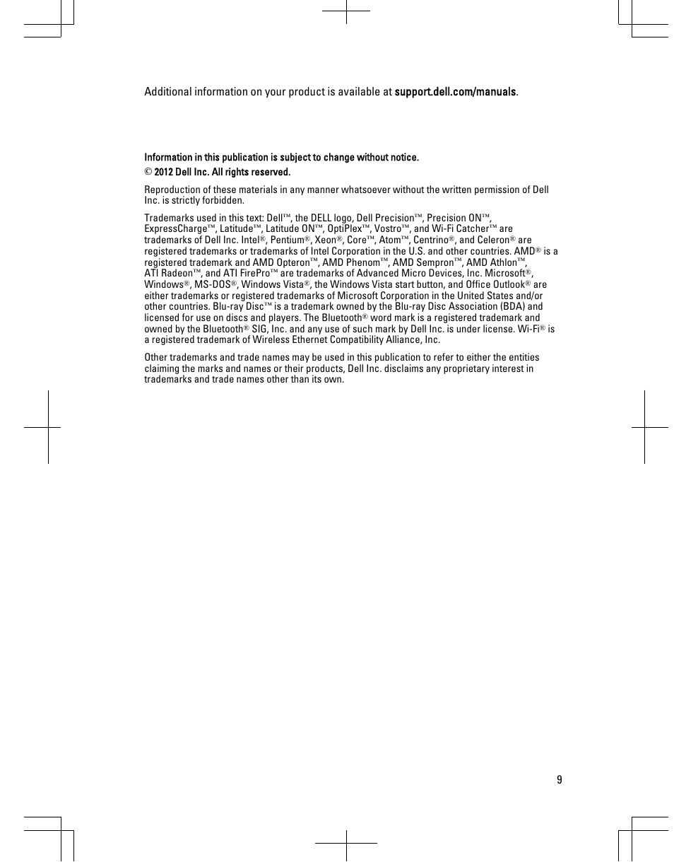 Dell OptiPlex 3010 (Mid 2012) User Manual | Page 9 / 9