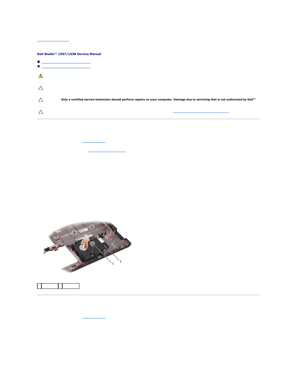 Subwoofer assembly, Removing the subwoofer assembly, Replacing the subwoofer assembly | Dell Studio 1558 (Early 2010) User Manual | Page 43 / 49