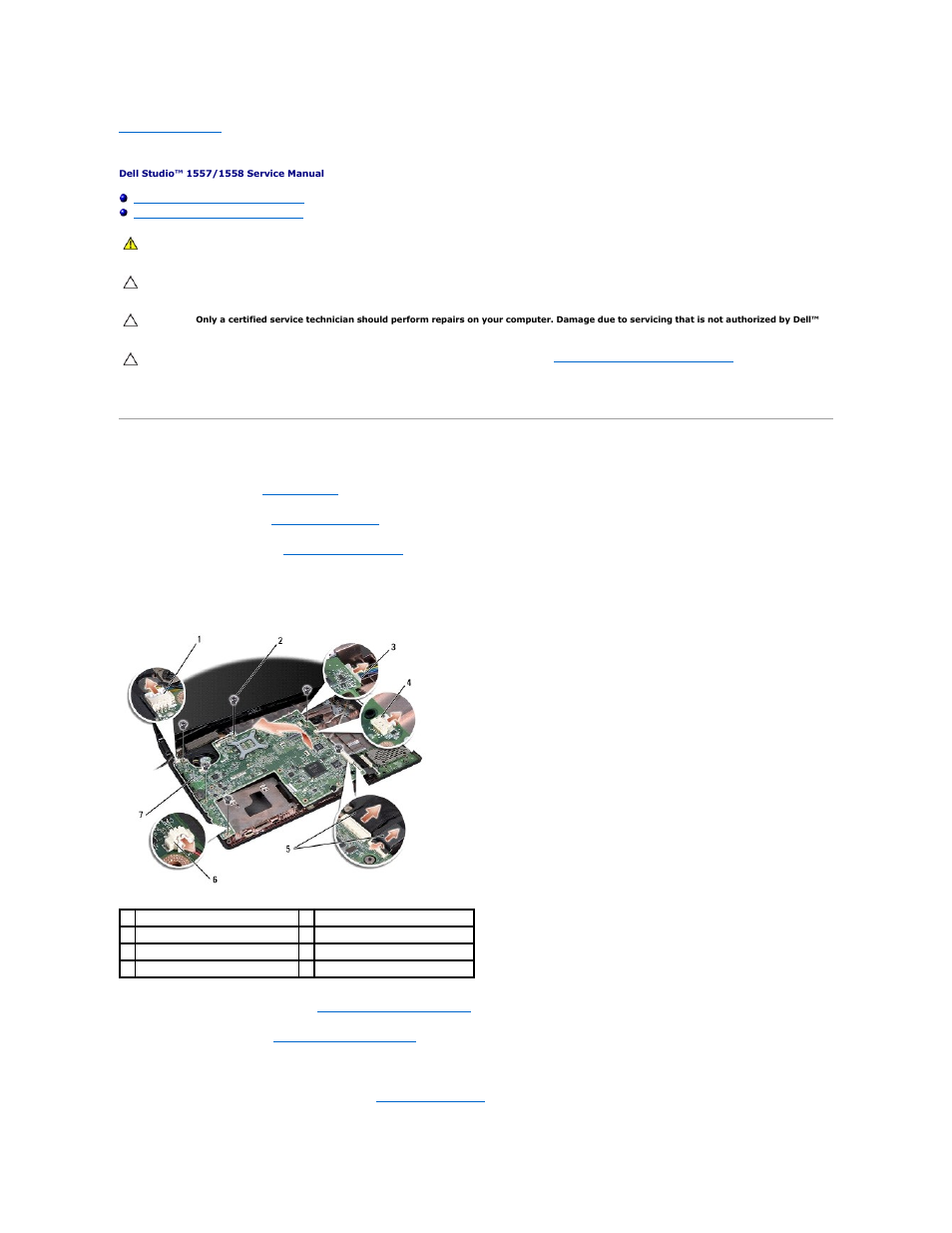 System board assembly, Removing the system board assembly | Dell Studio 1558 (Early 2010) User Manual | Page 45 / 49