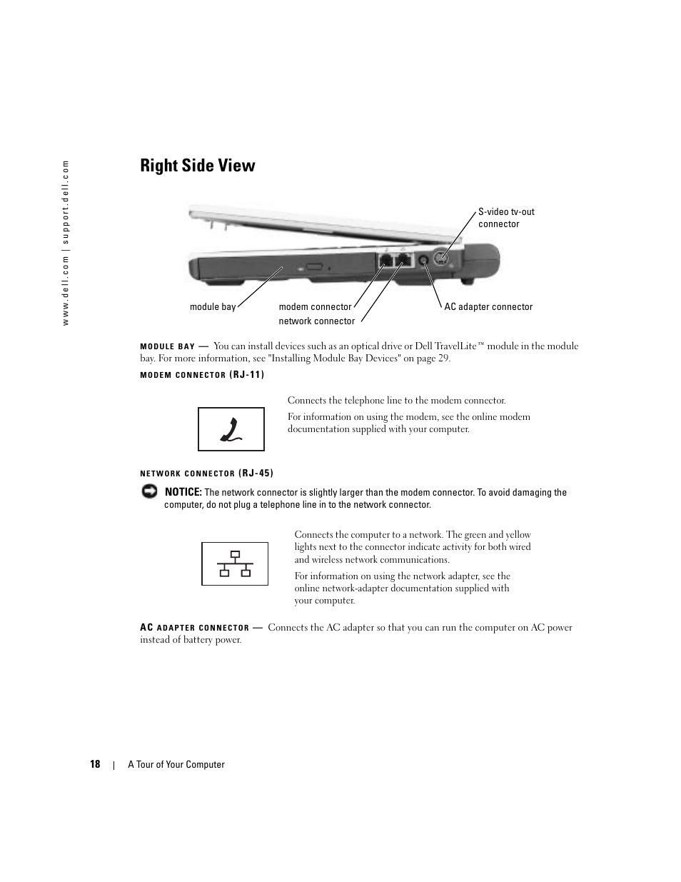 Right side view | Dell Inspiron 700M User Manual | Page 18 / 114