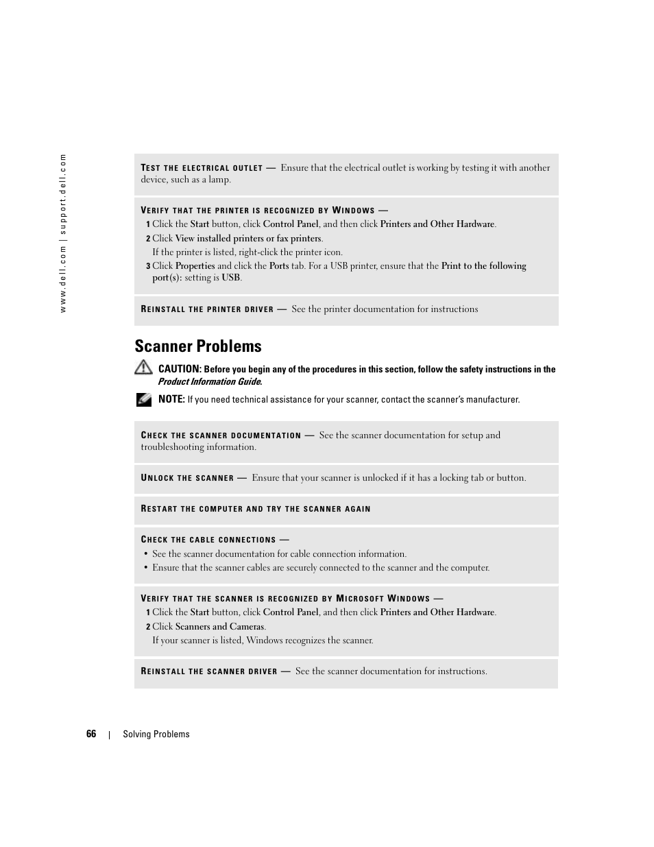 Scanner problems | Dell Inspiron 700M User Manual | Page 66 / 114