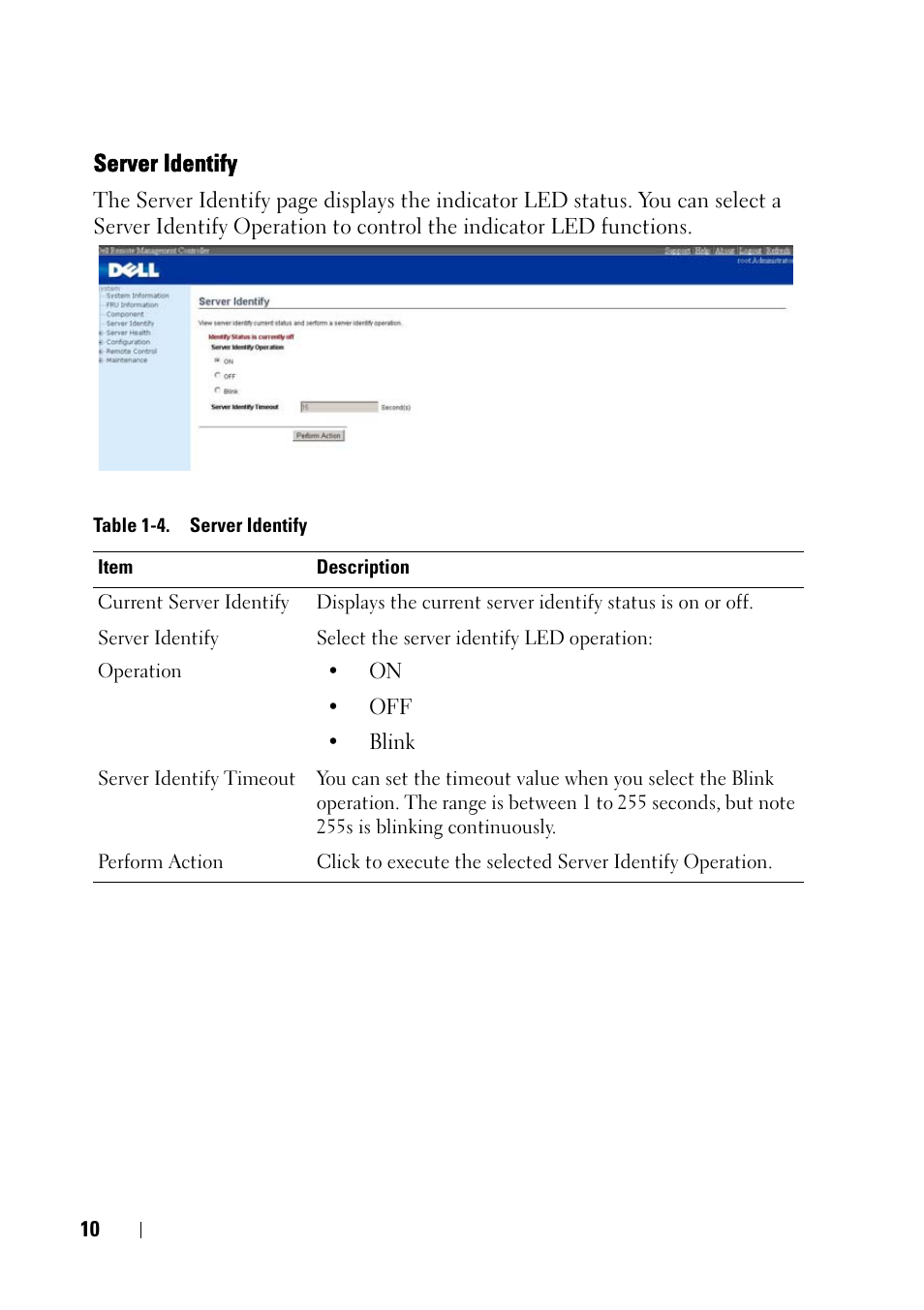 Server identify | Dell PowerEdge C5230 User Manual | Page 12 / 74