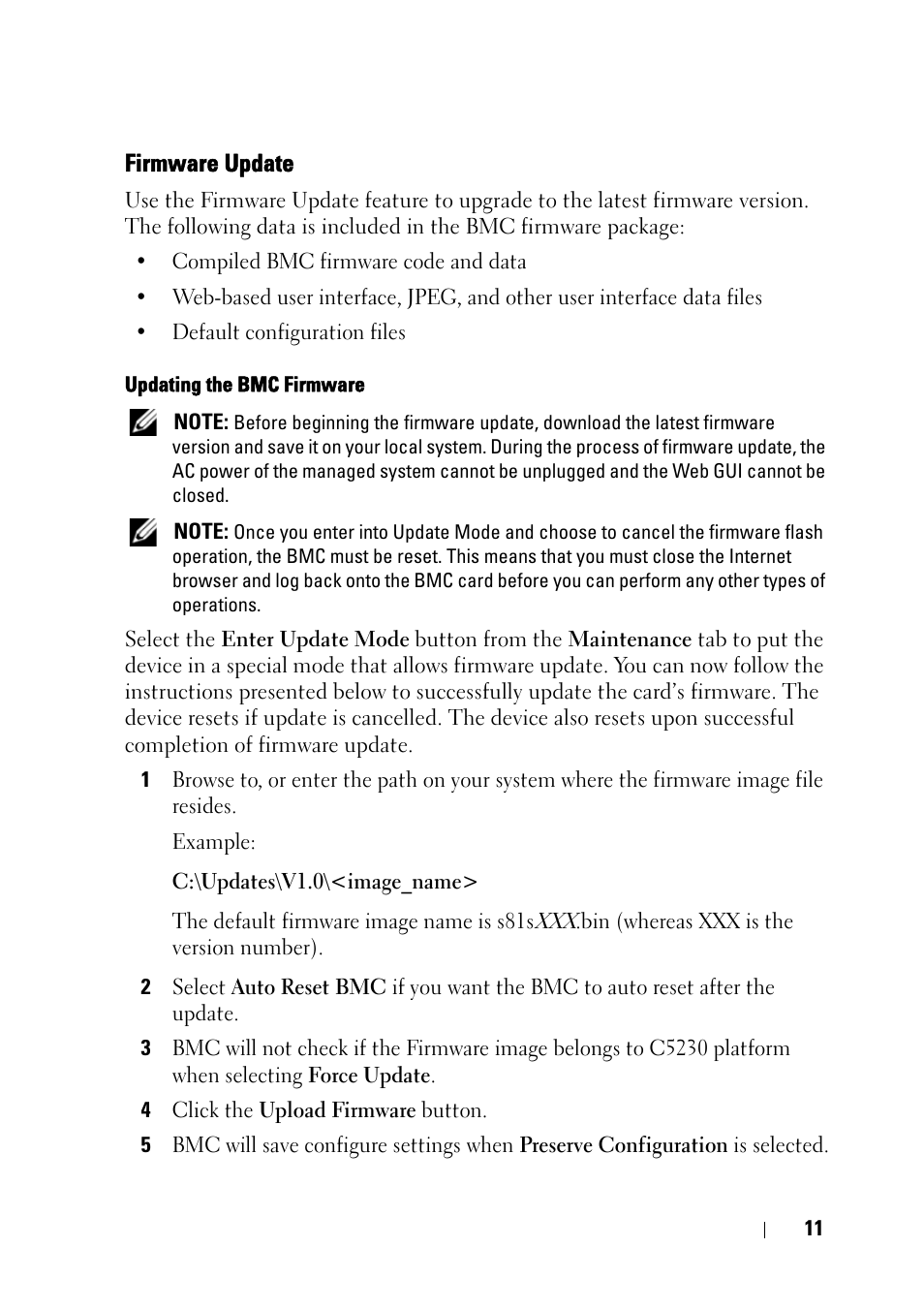 Firmware update | Dell PowerEdge C5230 User Manual | Page 13 / 74