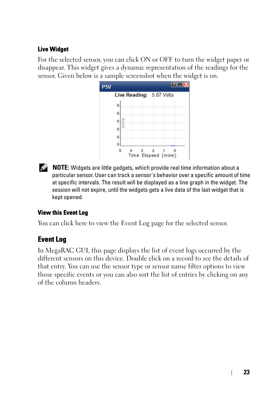 Event log | Dell PowerEdge C5230 User Manual | Page 25 / 74