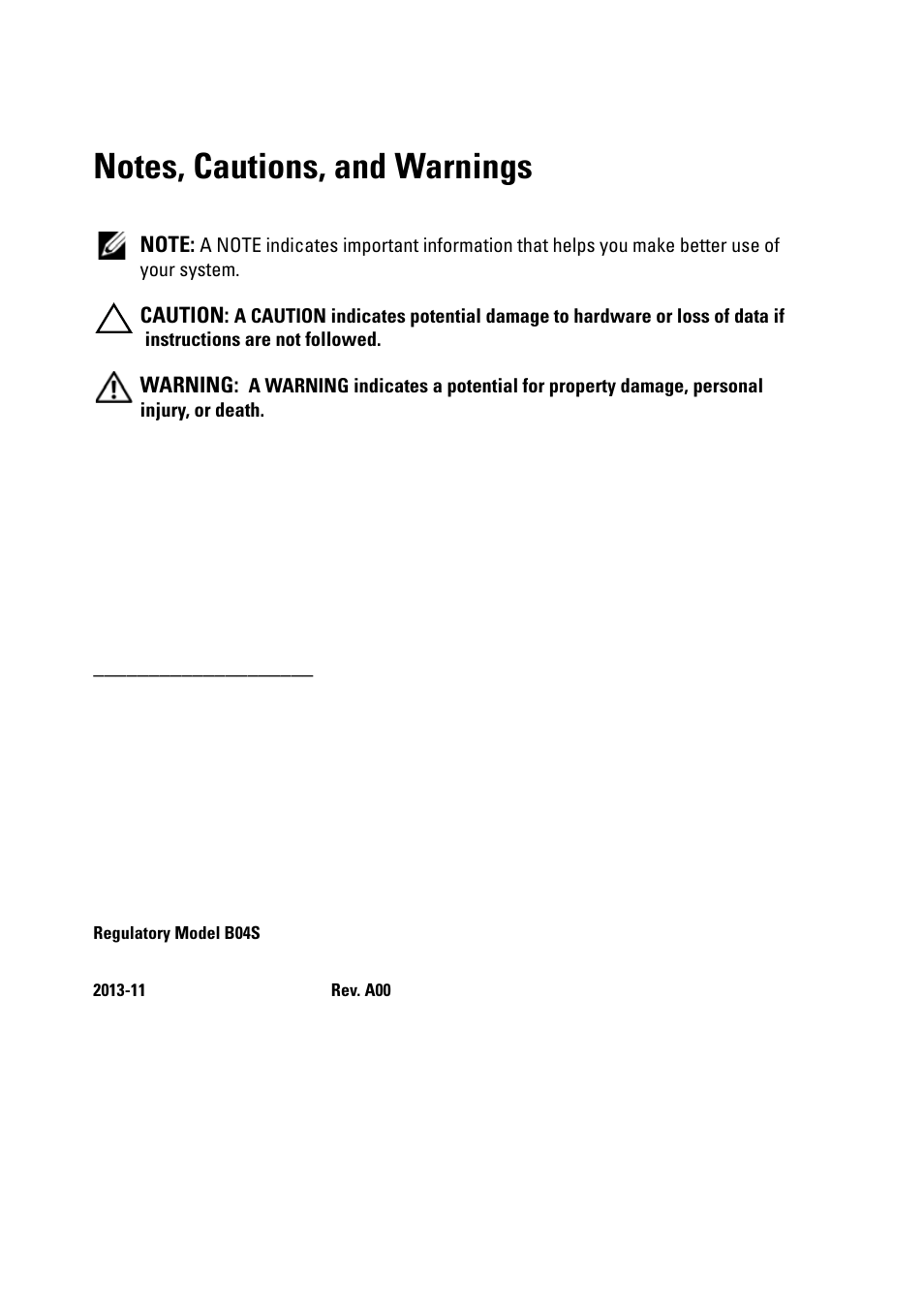 Caution, Warning | Dell PowerEdge C5230 User Manual | Page 4 / 74