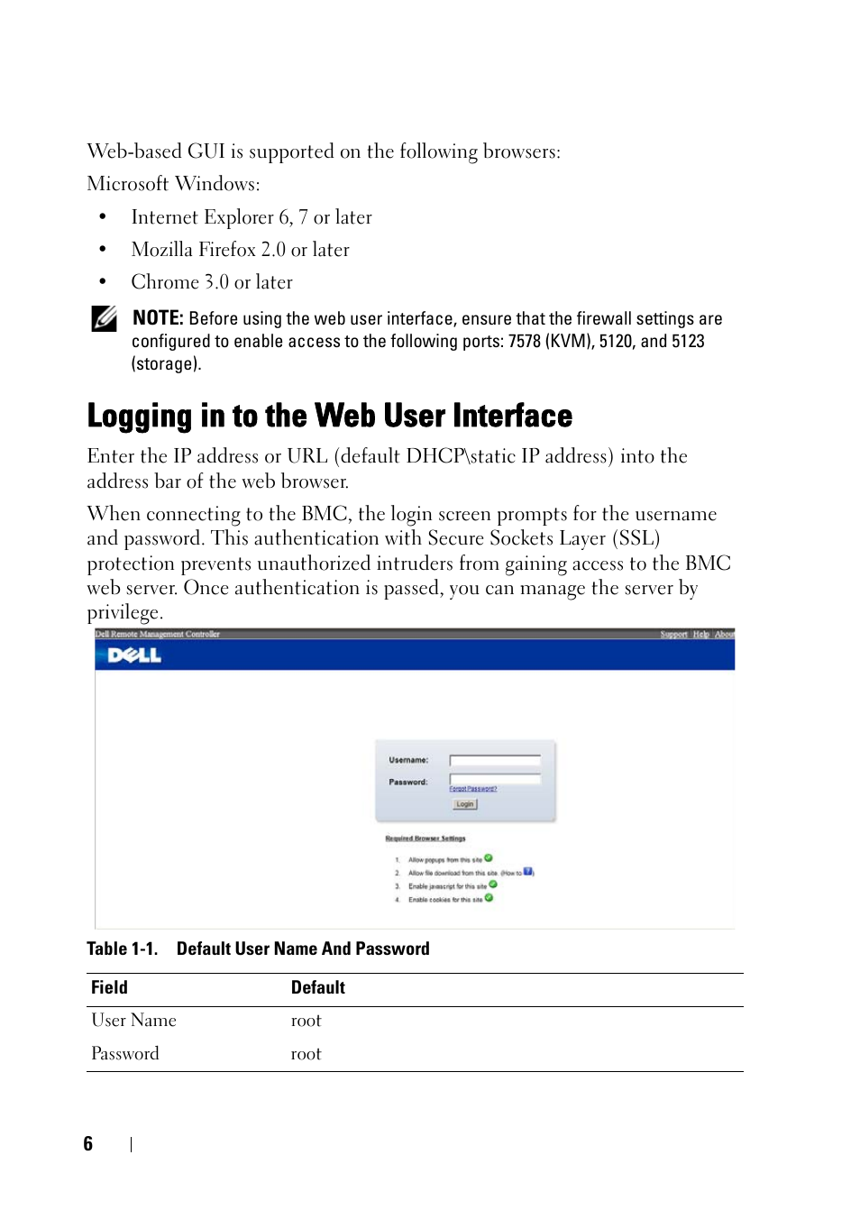 Logging in to the web user interface | Dell PowerEdge C5230 User Manual | Page 8 / 74