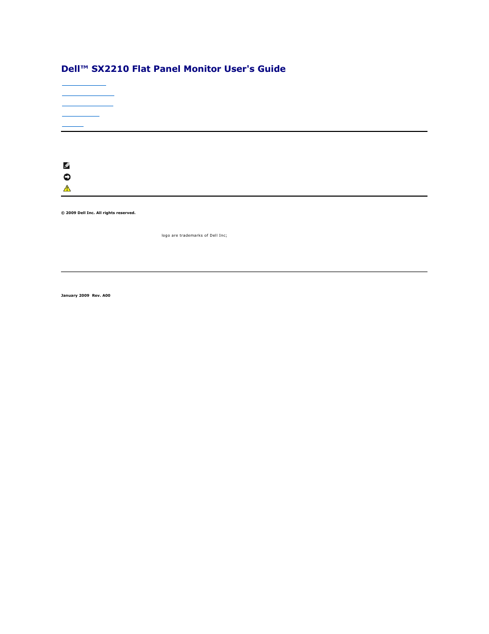 Dell SX2210WFP Monitor User Manual | 37 pages