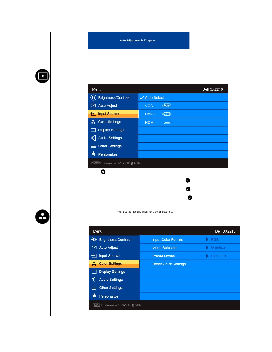Dell SX2210WFP Monitor User Manual | Page 18 / 37